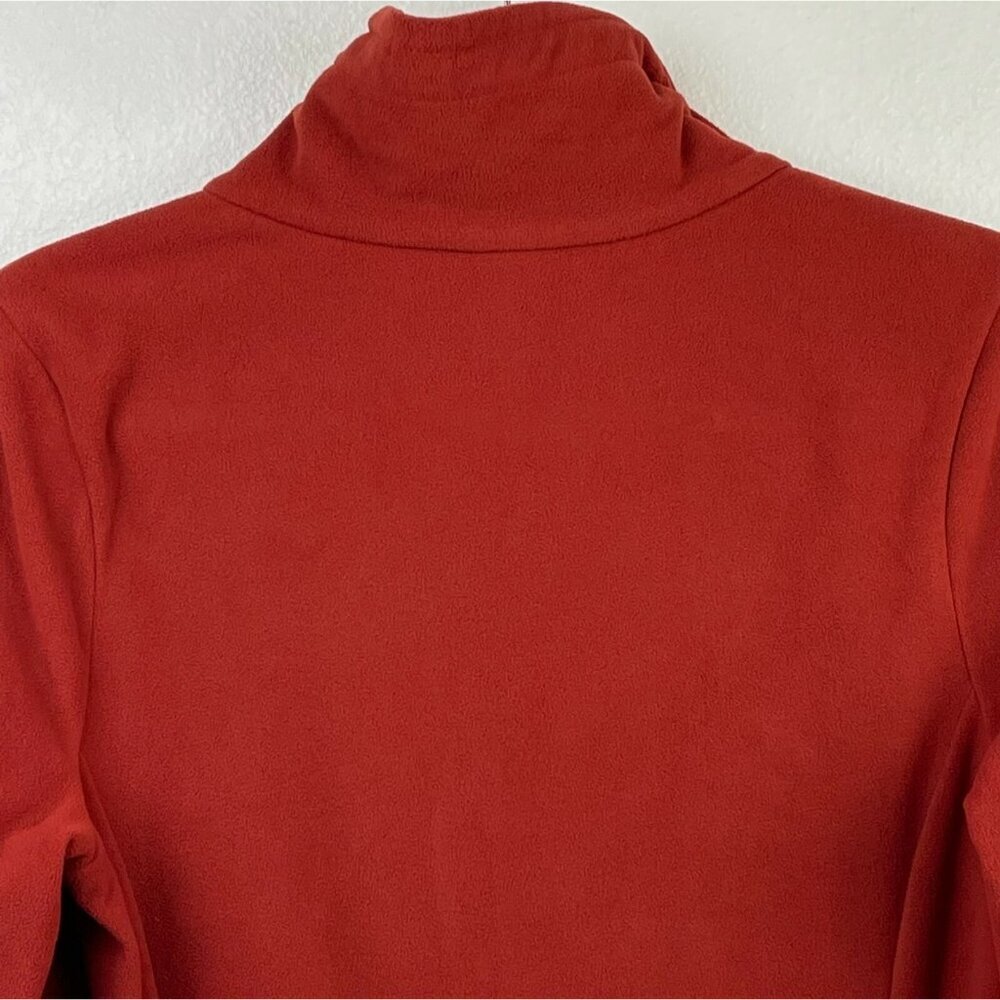 REI Sweater Women's Size S Fleece Pullover Half Zip Turtleneck Ruched Sleeve Red - Picture 4 of 8